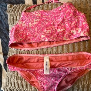 Lilly Pulitzer Pink and Cream Patterned Bikini Set
